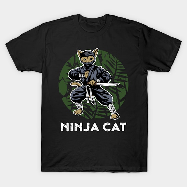 Ninja Cat Funny Ninja Gift T-Shirt by CatRobot